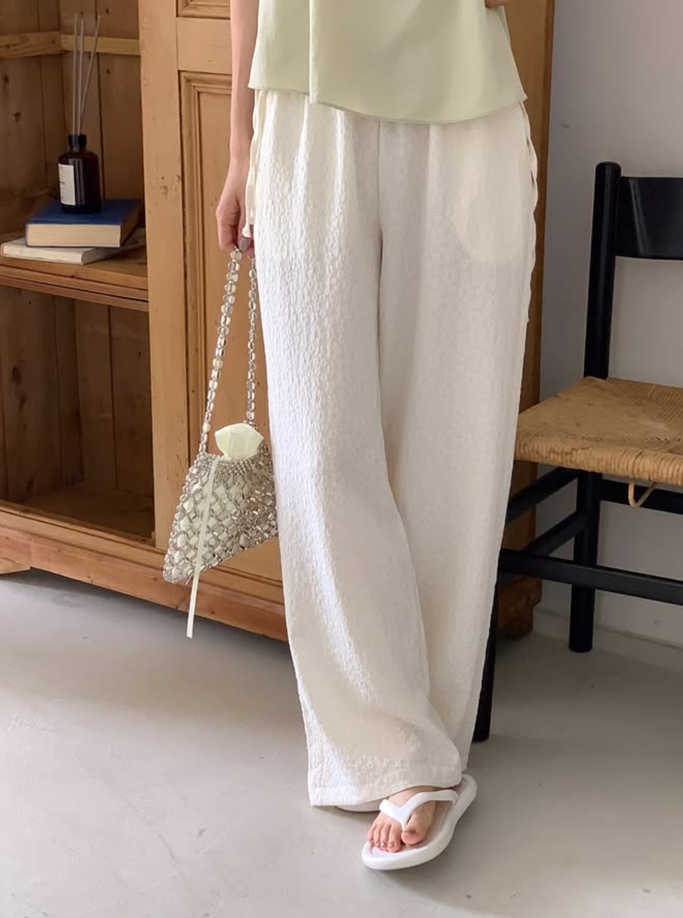 Side-Tie Bloom Pants (Ivory)
