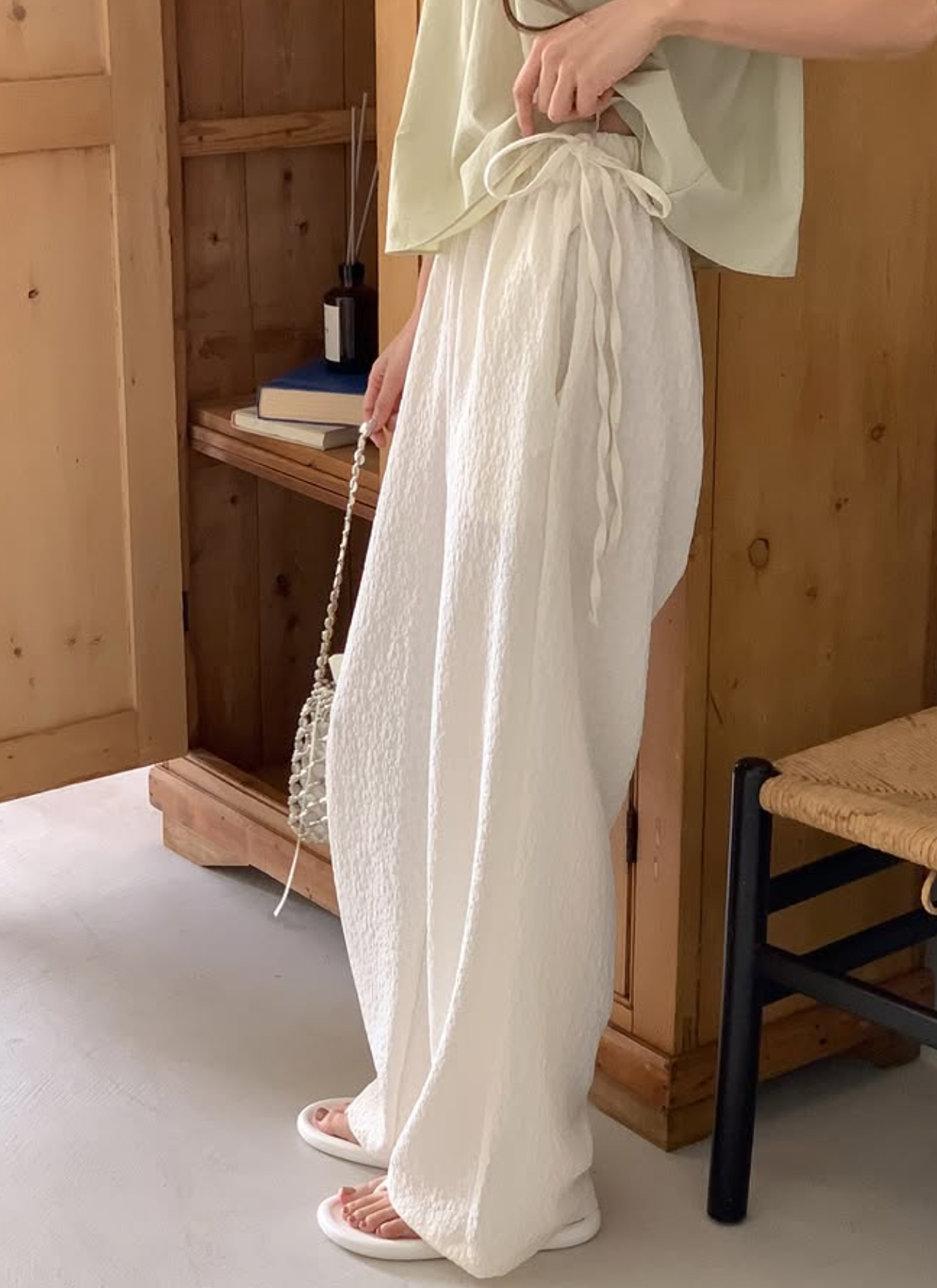 Side-Tie Bloom Pants (Ivory)