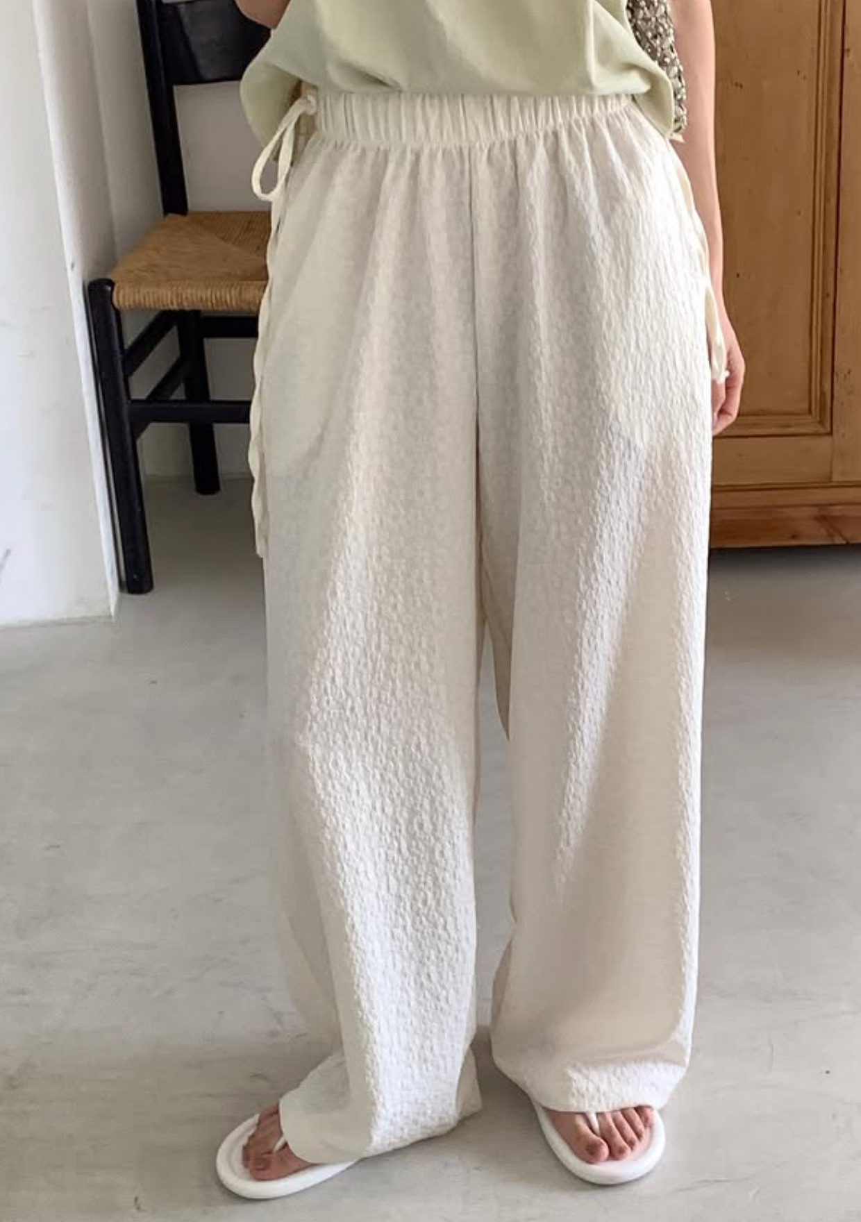 Side-Tie Bloom Pants (Ivory)