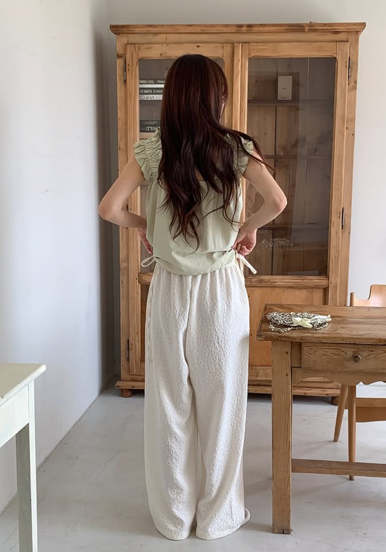 Side-Tie Bloom Pants (Ivory)