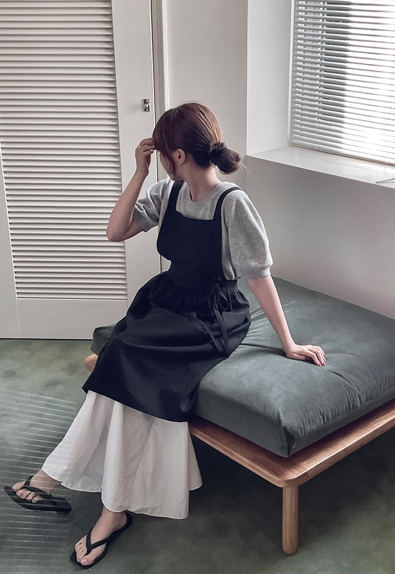 Linen Black Apron