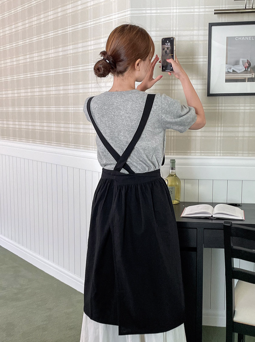 Linen Black Apron