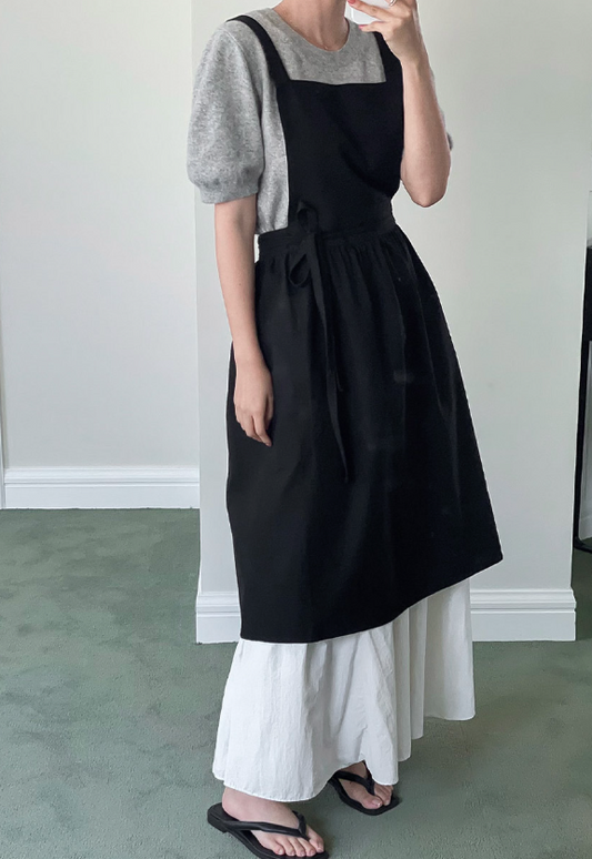 Linen Black Apron