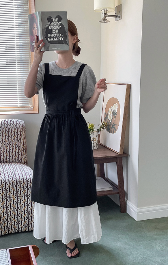 Linen Black Apron