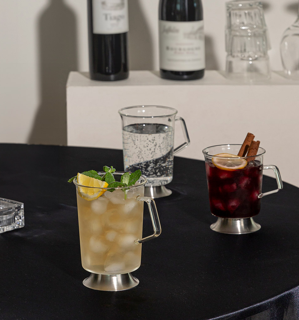 SILVER GLASS MUG 300ML