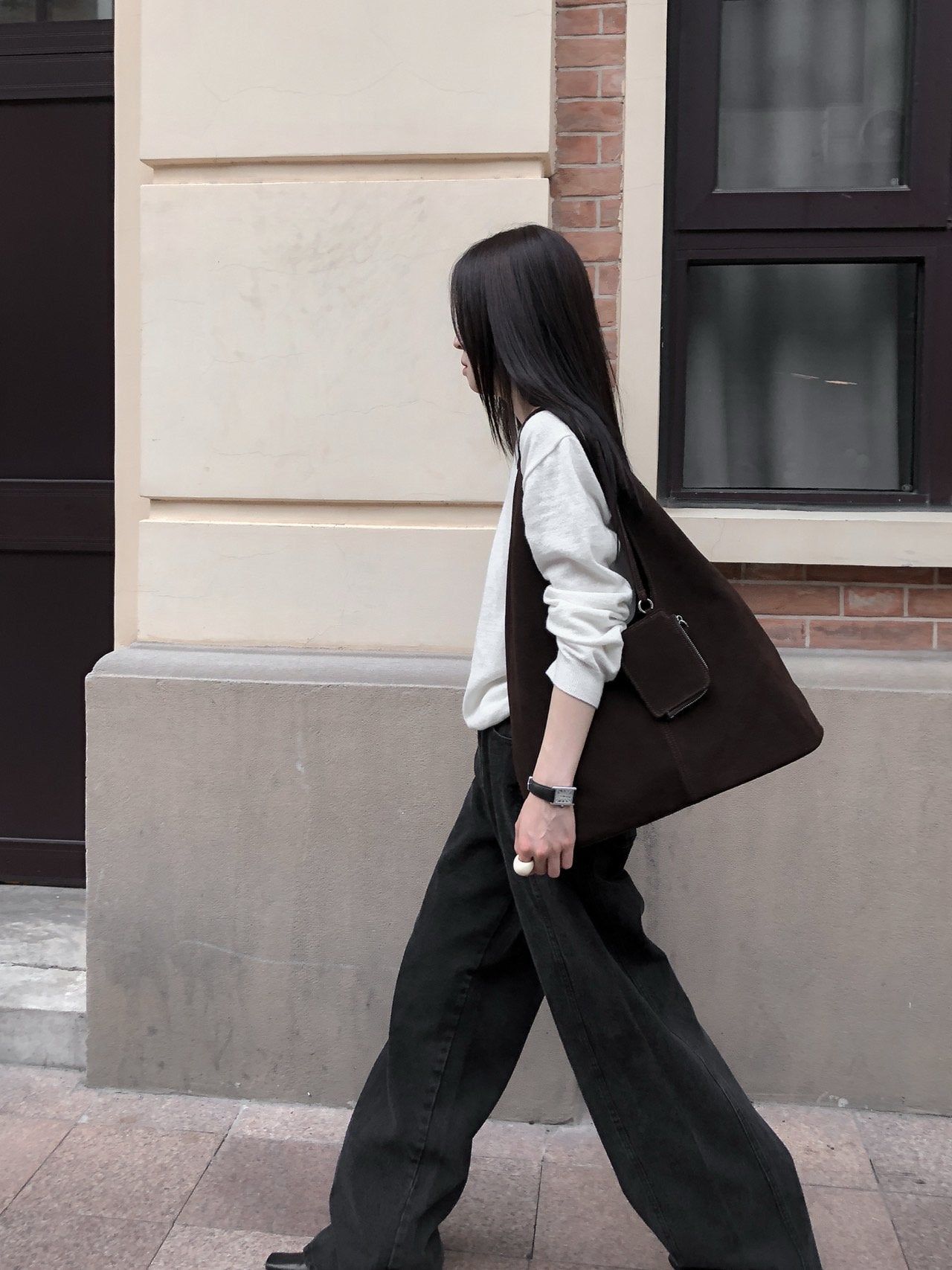 SUEDE LEATHER HOBO BAG