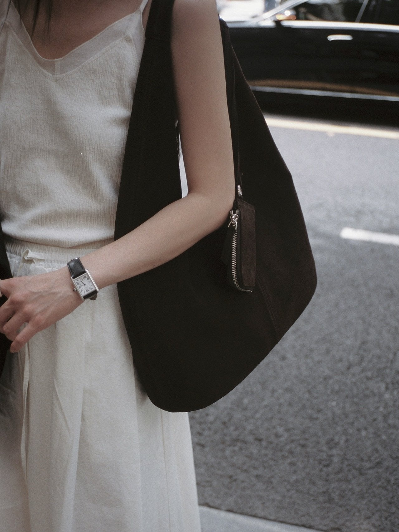 SUEDE LEATHER HOBO BAG